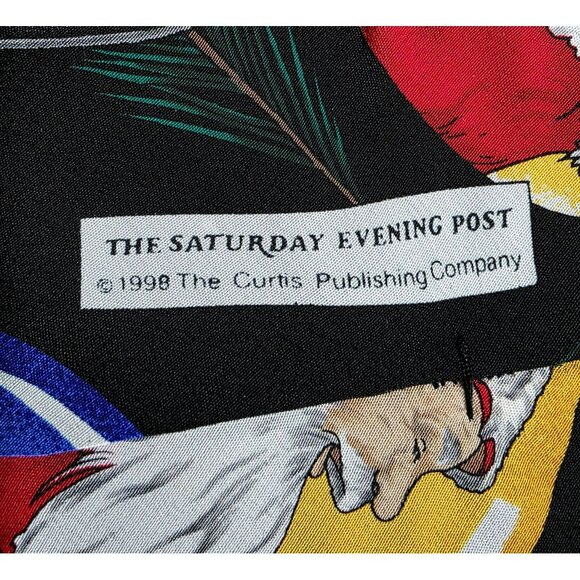 VTG Christmas Neck Tie Saturday Evening Post Santa Claus Ornament Silk Holiday - Picture 8 of 8